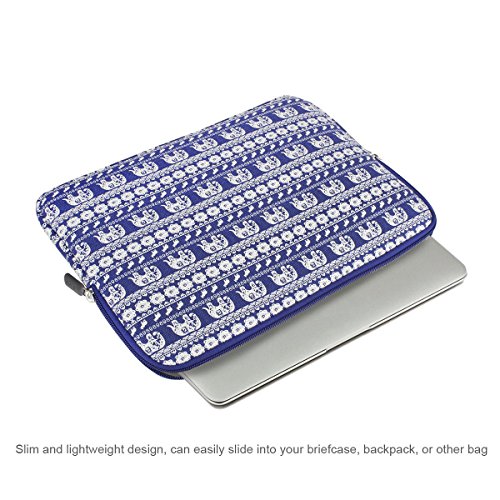 Arvok 13 13 3 14 Zoll Elefant Blau Notebooktasche Laptoptasche Wasserfest Canvas-Gewebe Laptop Schutzh  lle Bunte Muster Mit Extra-Tasche Ultrabook  N