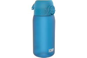 Ion8 Gourde Enfant, 350ml, Anti-Fuite, Facile à Ouvrir, Verrouillage Sécurisé, Lavable en Lave-Vaisselle, Sans BPA, Poignée de Transport, Facile à Nettoyer, Carbone Neutre, Bleu