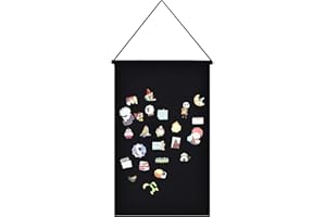Winmany Boîte de rangement murale à suspendre pour broches, bijoux, toile, présentoir à épingles, bannière, boucles d'oreilles, collier, épingles à paillettes(rectangulaire, noir)