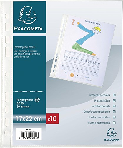 Exacompta 5120E Sachet 10 Pochettes perf...