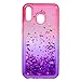 Produktbild IDLEHOUR Hülle für Samsung Galaxy M20, Premium Soft TPU Gel-Schutzhülle Stoßfest, Flexible Silikon-Schutzhülle Treibsand Silikon Bumper Schutz Tasche Schale Antikratz Backcover,Rosa lila