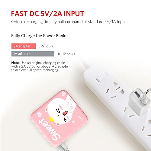 Batterie Externe Yoobao 10400mAh Chargeur Portable Power Bank Compact Mini Lampe de Poche LED Piles Externes 2 Ports USB pour iPhone 8 8 Plus   7  iPad  Samsung Galaxy  etc  - Rose