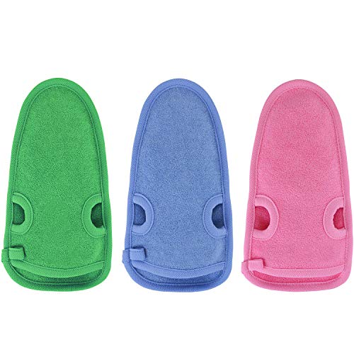 3 Pieza Guante Exfoliante Corporal - Guantes Exfoliantes de Bambú para Duchas y Body Scrub - Guante para Hammam Baño - Guante Esponja Exfoliante para Corporal Body Scrub - Guante Massage