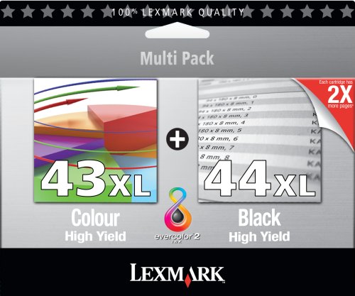 Lexmark 80D2966 43XL / 44XL Tintenpatrone schwarz und farbig hohe Kapazität 2er-Pack - 2