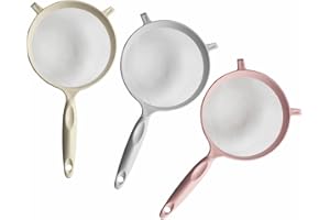LORD C Sieve Fine Mesh Strainer Food Colander Filter Flour Sifter Sieve for Tea Pasta Noodles Spaghetti Rice Vegetables Cooking Baking Essentials Kitchen Accessories Assorted Colour (1, Plastic)