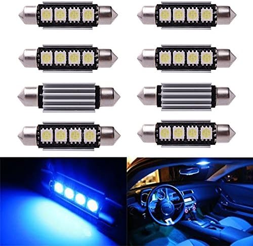 Inlink 8pcs Blue 41mm 42mm 4SMD Festoon 5050 SMD LED Courtesy Interior Car Bulbs festoon dome lamp DC 12V