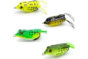 BIAEHIPATE 4 Pcs Soft Frog Lure Crank Bait Frog Lures Mini Set Soft Frog Fishing Lures for Bass Pike for Freshwater Saltwater Fishing with Storage