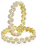 YouBella Jewellery American Diamond Gold Plated Bangles for Women and Girls