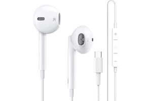 QI GXINR USB C Headphones,In Ear Type C Earphones with Mic & Volume Control,Hi-Fi Stereo Wired Earbuds for iPhone 15/15 Pro,Samsung Galaxy S23 S22 S21,Huawei P40 P30 Mate 20,Google Pixel 7/7 Pro,iPad Pro 2022