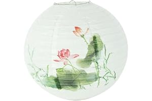 PPMTER Abat-Jour Lanterne Ronde en Papier, Lampes en Papier de Soie 30cm Décor Lampes Suspendues de Style Oriental Chinois pour la Décoration de la Maison du Restaurant
