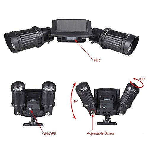 Wiederaufladbare LED Solarleuchte,Drillpro 1000 Lumen IP44 LED