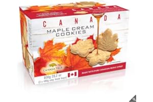 AHG INVESTMENT Canada True Canadian Maple Cookies | Made With Pure Canadian Maple Syrup | Leaf Shaped Cookies | Cream Filled | 800g