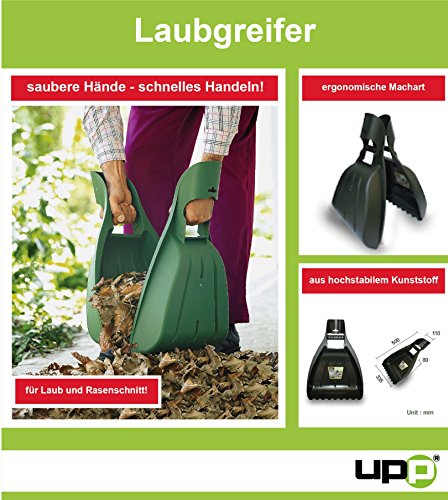 UPP® Laubgreifer 2 teilig aus TOP-Qualitätskunststoff! / Laubsammler / Laubschaufel / Handrechen - 5