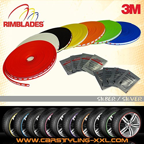 NOUVEAU - Rimblades avec 3M colle - Singlepack - couleur: argent - Premium protection des jantes et styling pour jantes alliage jusqu'à 22''