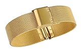 18mm unisex Gold High-End-Mesh-Metallgitter Uhrenbänder mit Schiebe Spange einstellbarer Größe