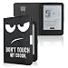 Produktbild Hülle für Tolino Shine 2 HD ultradünne Tasche Design Case aufklappbare Schutzhülle mit Ruhemodus und Magnetverschluss Kunstleder Flip Etui Cover Don't Touch schwarz