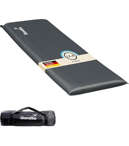 Skandika Easy Single/Double 3D Premium - Matelas Autogonflant Pneumatique Camping Lit D'appoint- 10 Cm D'épaisseur