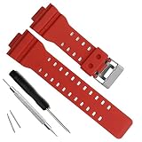 Ersatzarmband aus Naturharz für Casio G-Shock Herren-Armbanduhr GD120/GA-100/GA-110/GA-100C (Red)