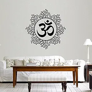 Decals Design Designer Om Wall Sticker (PVC Vinyl, 60 cm x 60 cm, Black)