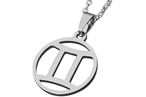 ZENSE - Collana zodiaco Gemelli da uomo ZP0236, diametro 2 cm, con catena