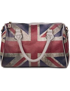 styleBREAKER Union Jack Handtasche im Großbritannien Vintage Design, Bowling Tasche, Henkeltasche, Damen 02012015