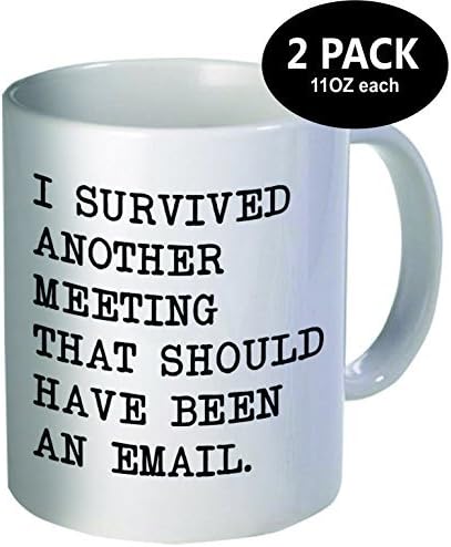 - I survived another meeting that should have been an email - 11OZ ceramic coffee mugs - Best funny and inspirational gift by Whoisyourdaddy