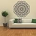 Produktbild 12shage Mandala Blumen Schlafzimmer Wohnzimmer Wandaufkleber (Schwarz)