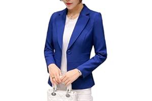 ANYUA Chaqueta de Traje,Mujeres Color Sólido Corto Oficina Carrera Blazers