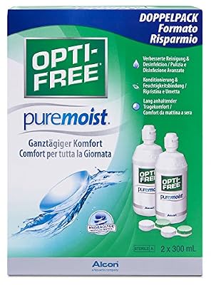Opti-Free PureMoist Solution Multifonctions de Décontamination en 2 Flacons