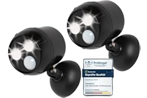 ‎PROXINOVA Proxinova Outdoor LED Security Lights Outdoor Motion Sensor, PIR Sensor Deter Intruders, 2 Pack, Bright LED Floodlight, Wireless Battery Powered Outdoor Lights, 360° Rotation, Compact & Easy Fit