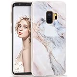 Galaxy S9 Marmor Hülle, CIUTEK Matt Scrub Weich Silikon Handyhülle Stein Marble Malerei Schlank TPU Bumper HandyTasche Flexible Schutzhülle Zurück Soft Back Cover Telefonkasten Protective Gummi Dünn Abdeckung für Samsung Galaxy S9(Licht Grün)