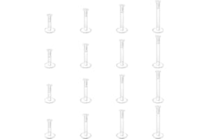 LAURITAMI 14/16/24/28 pièces Piercing de nombril clair Set de piercing sourcils, anneau nombril grossesse, Bioflex Curved sourcils nez lèvres cartilage oreille Kit