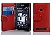 Produktbild Sony Xperia E1 Hülle in ROT von Cadorabo - Handyhülle mit Kartenfach für Sony Xperia E1 Case Cover Schutzhülle Etui Tasche Book Klapp Style in INFERNO ROT