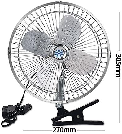 12V DC Car Interior Cooling Fan Oscillating Van Truck Cooler Clip on Cab Bus