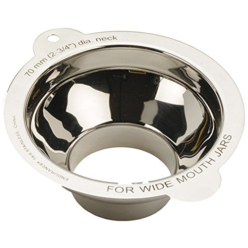 RSVP InternationalEndurance Canning Collection Non-Reactive 18/8 Stainless Steel, Dishwasher Safe, Funnel, Wide Mouth, 2-3/4"