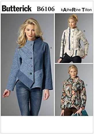 Butterick Patterns 6106 Y Sizes Extra-Small 4 - 6/ Small 8 - 10/ Medium 12 - 14 Misses Jacket