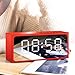 Produktbild Xiaoqingren Digitaler Wecker führte Spiegel drahtlose Bluetooth-Lautsprecher schwere Bass-Lautsprecher Tischplatten Uhren mit FM-Radio,rot