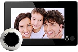 DEMIAWAKINGIT Spioncino Digitale per Porta Spettatore LCD 4.3 Pollici Telecamera Campanello con un Pulsante di 145 Gradi Ultra Grandangolare Campanello per Sicurezza Domestica