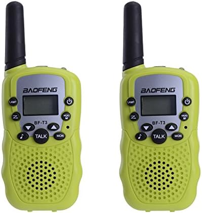 BYBO® Baofeng T3 Kids Walkie Talkies Mini Two Way Radios for Boys Girls Children UHF 462-467MHz Frquency 22 Channels - 1 Pair Green