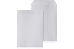 ‎LOGIC PACK LOGIC PACK 50 Briefumschläge ohne Fenster DIN B4 Umschläge Weiß haftklebend 250 x 353 mm 100g/m² Versandtaschen B4 Große Briefhüllen