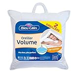 Bleu Câlin Lot de 2 Oreillers Volume Blancs, 60x60cm,  ODTI