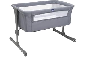 Chicco Next2Me Essential Culla Neonato Fianco Letto, Culla Co-Sleeping, Compatibile con Diversi Letti, Altezza Regolabile, Buona Circolazione dell'Aria, Materasso e Borsa inclusi, 0-6 Mesi, Grigio