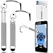 Produktbild iTALKonline Motorola Moto G4 Plus Silber Premium VERSENKBARE MINI Captive Touch Tip Stylus Pen mit Gummi Tip und 3,5 mm Headset-Buchse Dangley Adapter