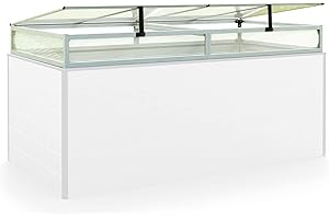 ‎GFP GFP Frühbeetkasten 195x99 cm Frühbeetaufsatz, Aluminium mit Polycarbonat Doppelstegplatten inkl. Öffnungsklappen