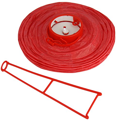 10er Set LED Papierlaterne Papier Lampion Lampions Laterne Batterie Garten Papierlampion – Kabellos – Batteriebetrieben / Rosa – Blau – Rot – Grün – Weiß - 7