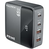 Hızlı Şarj Cihazı, 65W GaN Hızlı Şarj Adapt&ouml;r&uuml;, G&uuml;&ccedil; Şeridi, 2x Type-C Girişi, 2x Usb Girişi, Tam Zamanlı 4 Bağlantı Noktası, 