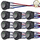 Packungsinhalt: 10x 3 Pin 2 Position ON / OFF Rocker Kippschalter.30x mit16AWG Draht.