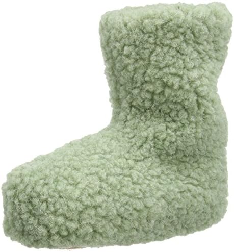 WOOLSIES Unisex Adults' Yeti Natural Wool Hi-Top Slippers, Green (Green), 8 UK 41 EU