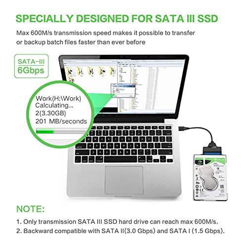 BlueBeach® SATA 3 Adapter USB 3.0 bis 2.5″ Festplatte HDD SSD SATA III 22 Pin Konverter 6Gbps UASP unterstützt - 5