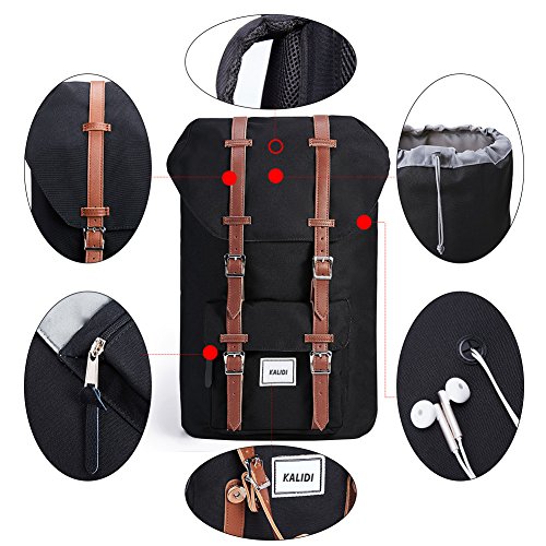 KALIDI 17 Zoll Laptop Rucksack Backpack Schulrucksack für bis zu 15.6 zoll Laptop Notebook Computer Arbeit Campus Studenten Outdoor Reisen Wandern mit Großer Kapazität - 3